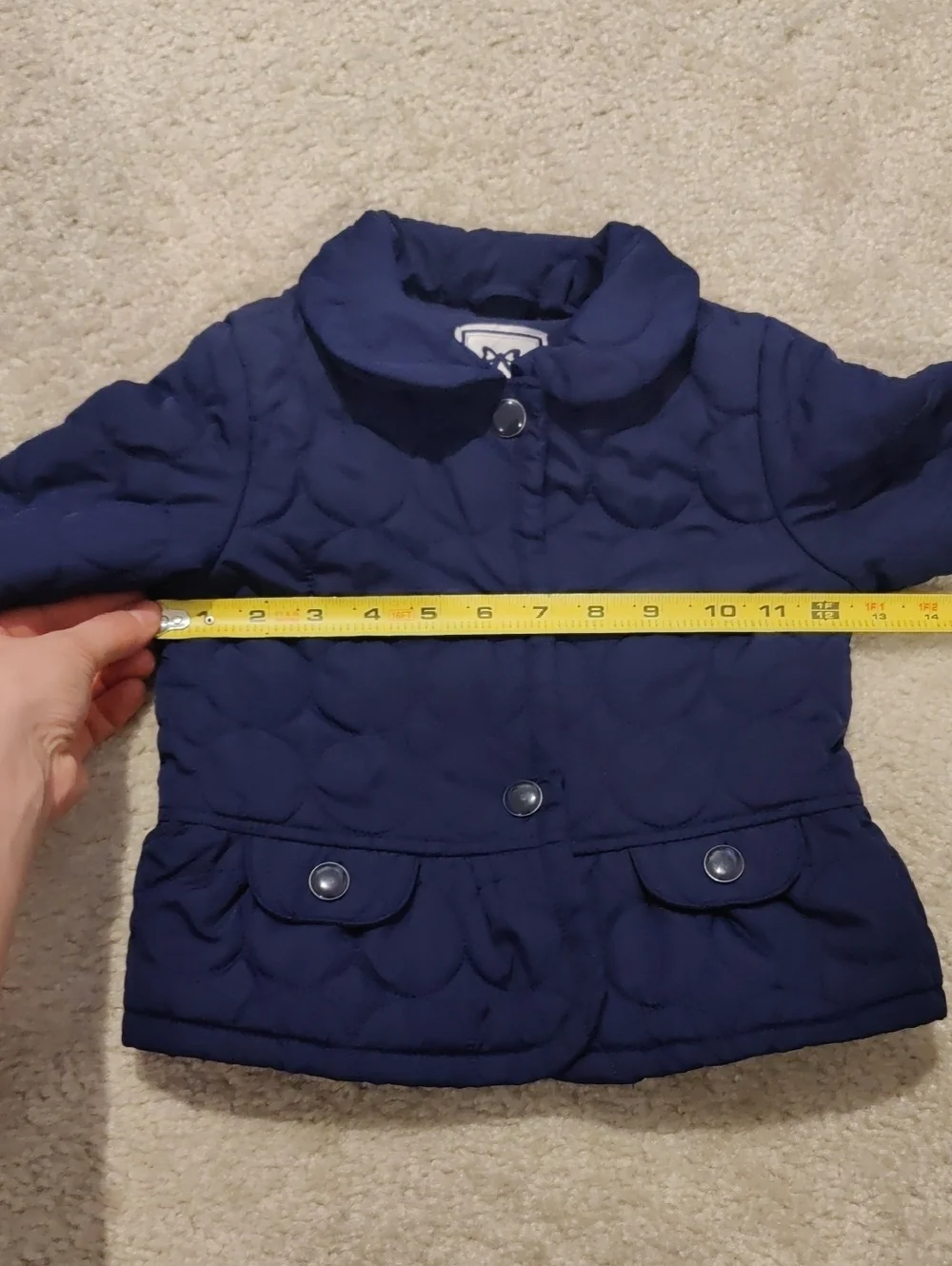 Gymboree Girls Quilted Navy Jacket Casual Snap Front Coat Lightweght Windbreaker